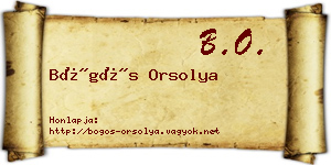 Bögös Orsolya névjegykártya